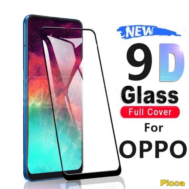 1-3pcs 9D Full Cover Tempered Glass Untuk Oppo A17 A78 A58 A57 A76 A96 A36 A58x A74 A16k A74 A95 A16k A7 A5s A12 A11k A77s A77 Reno 7 7z 8T 8 6 6z Pelindung Layar