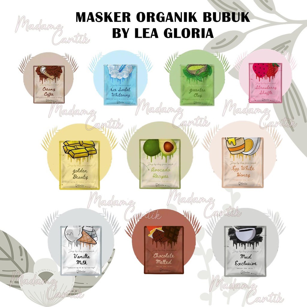 MADAME  MASKER ORGANIK BUBUK BY LEA GLORIA 20GR - LEA GLORIA FACE MASK BPOM