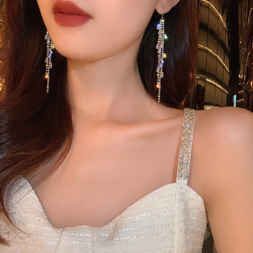 Deartiara Korea Ins Super Abadi Gaya Zirkon Rumbai Anting Earhook Untuk Fashion Wanita Dan Anting-Anting Indah Wanita