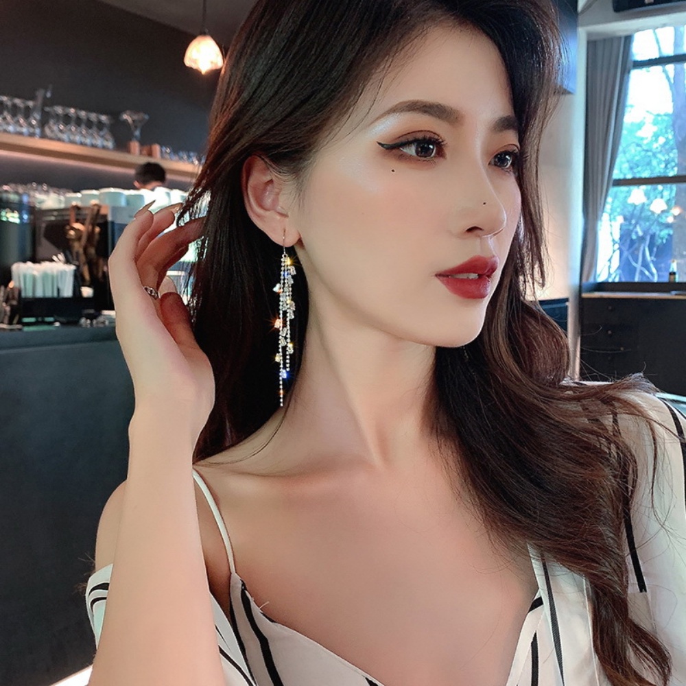 Deartiara Korea Ins Super Abadi Gaya Zirkon Rumbai Anting Earhook Untuk Fashion Wanita Dan Anting-Anting Indah Wanita