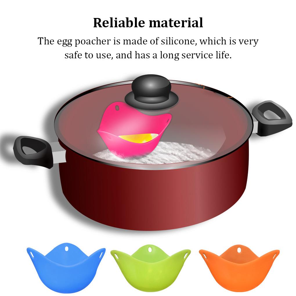 Egg Poacher Silicone Poaching Cup Bar Hotel Restoran Dapur Breakfast Pancake Maker Cetakan Tray Masak Baking Alat