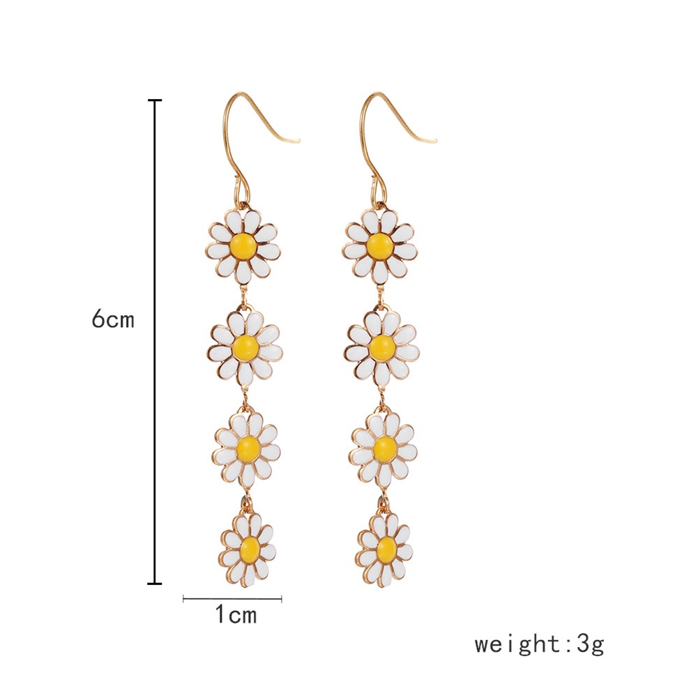 2 Pcs Warna-Warni Anting Bunga Indah Daisy Drop Menjuntai Anting-Anting Elegan Manis Anting Hadiah Untuk Perempuan