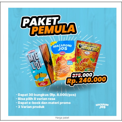 

PAKET PEMULA - ANEKA CEMILAN BASRENG ,MACARONI. LIDI , 30 PCS