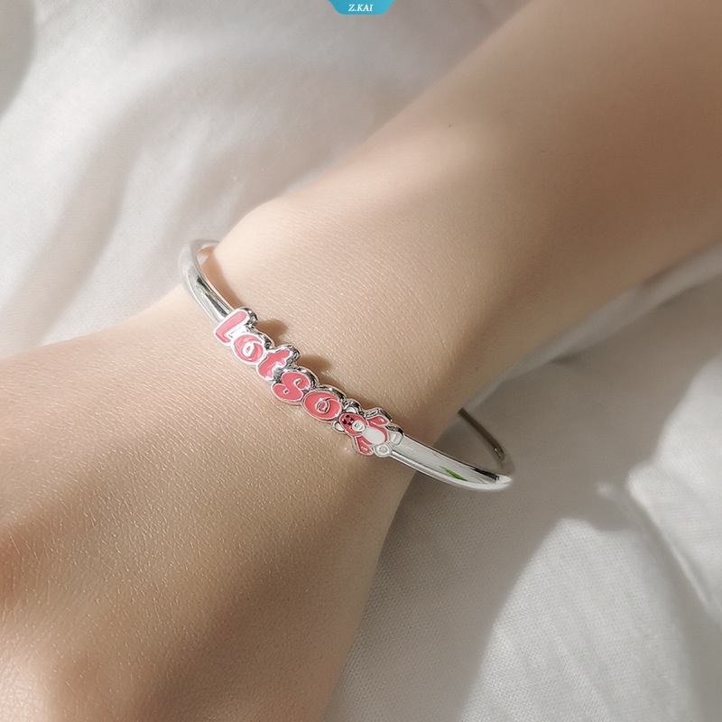 Strawberry Bear Gelang Adjustable Kartun Kawaii Pesona Gelang Bracelet Untuk Wanita Bangles Pacar Anak Siswa Hadiah Lucu [ZK]