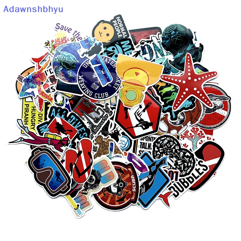 Adhyu 60pcs Stiker Mobil Selam Scuba Reflektif Menyelam Decals Ikan Car Styling ID