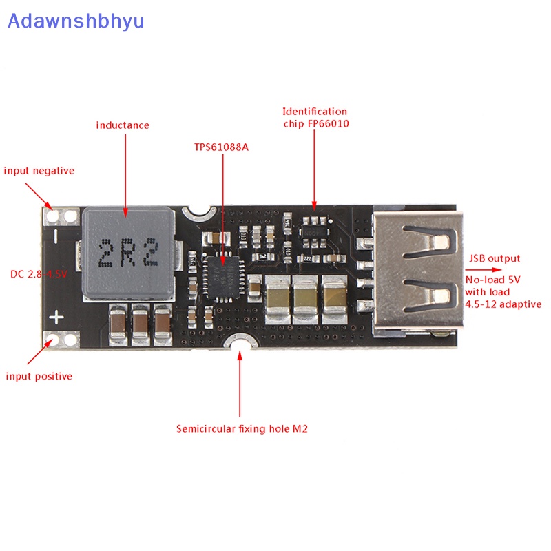 Adhyu TPS61088 Cell Papan Modul Daya Lithium Boost 3.2V 4.2V Liter 5V 9V 12V ID