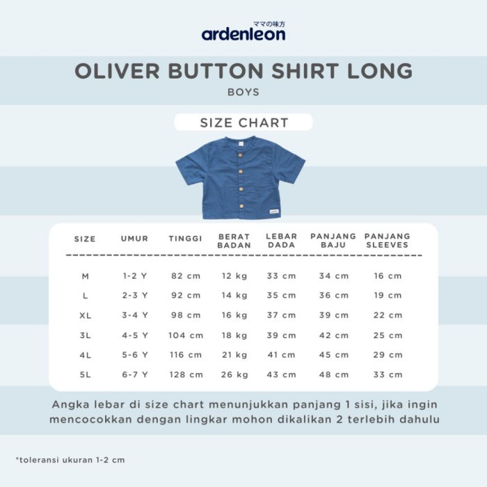 ARDENLEON - Oliver Button Shirt Long | Atasan Anak