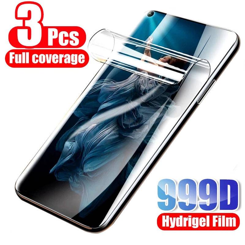 3pcs film Hydrogel Bening Untuk Huawei Honor Play 40 30 20 Plus 3 3e 8a 6c Pelindung Layar Anti Cahaya Biru Untuk Honor Main 7T 6T 5T Pro Youth film Pelindung