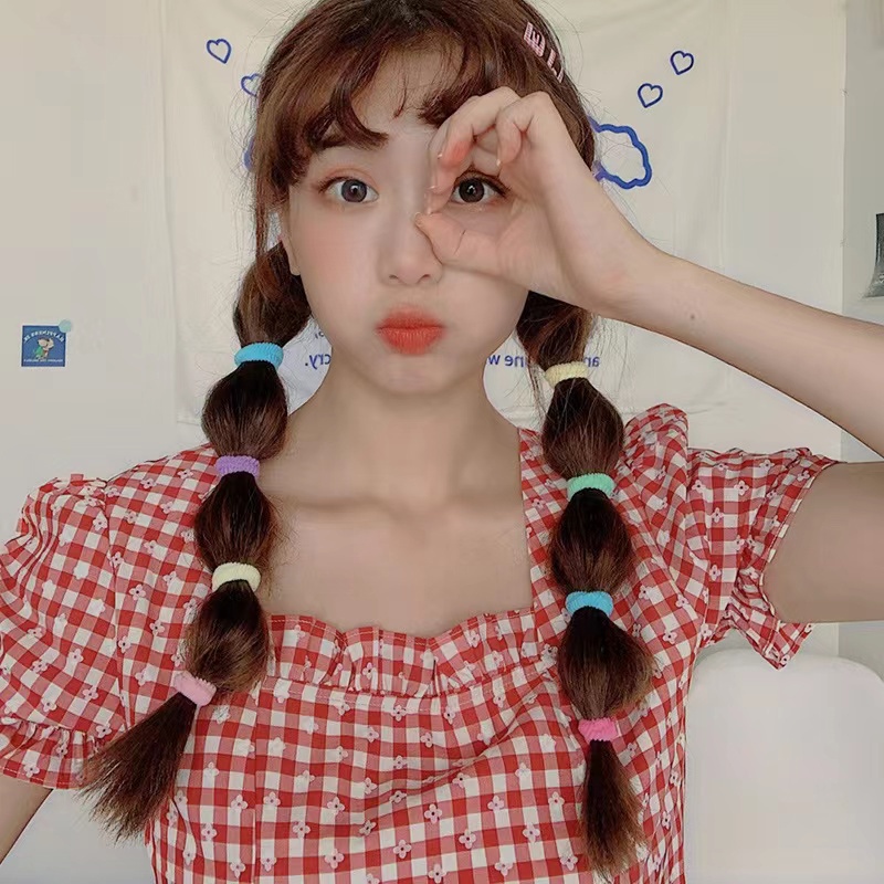 Ikat Rambut Korea Anak Kunciran Polos 1 Set 20 Pcs Warna Warni Aksesoris Karet Rambut Import AK280