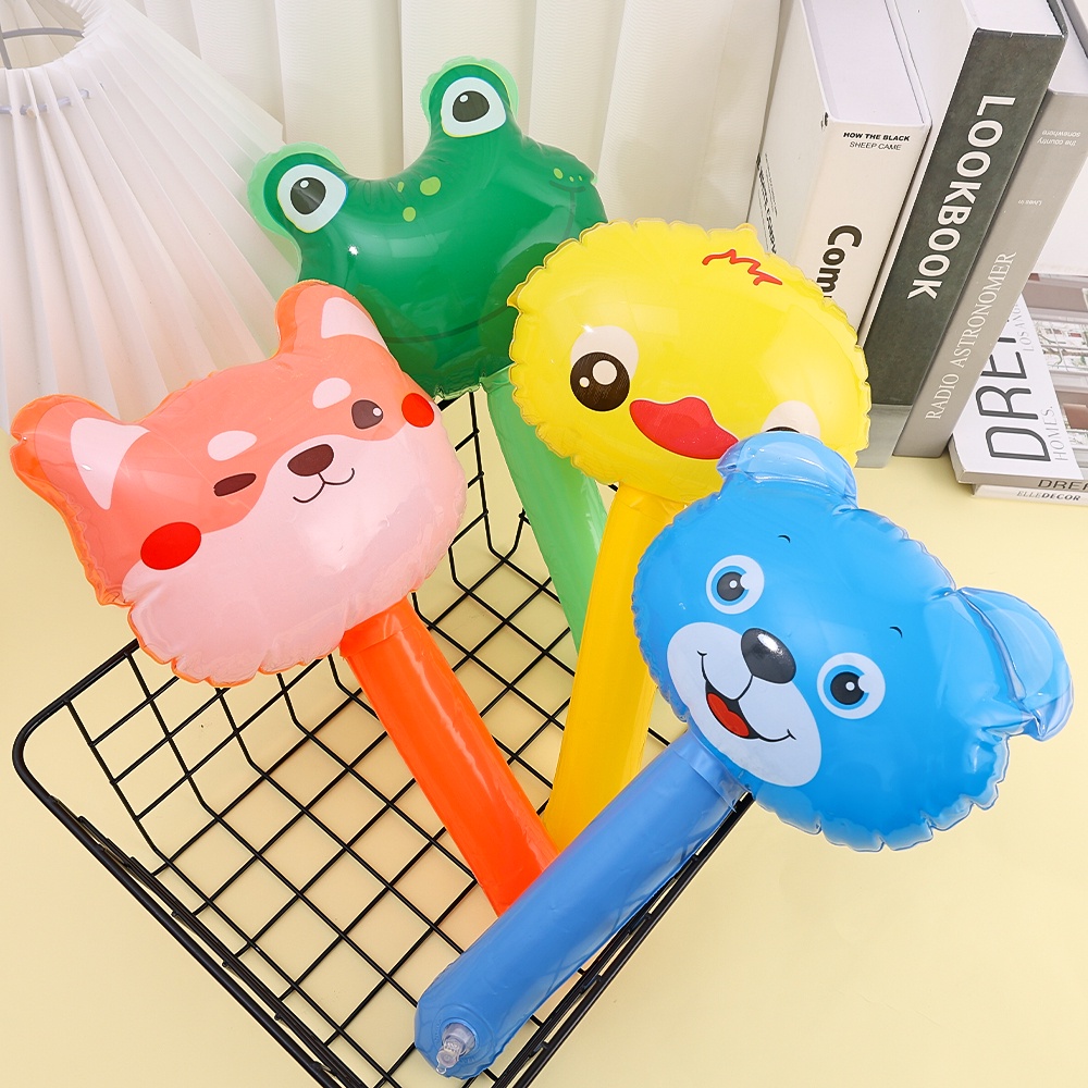 [Harga Grosir] Animal Head Handheld Stick Mainan Tiup Anak Palu Lonceng Tiup/Balon Tiup/Tongkat Tangan Anak/Mainan Aktivitas Tk