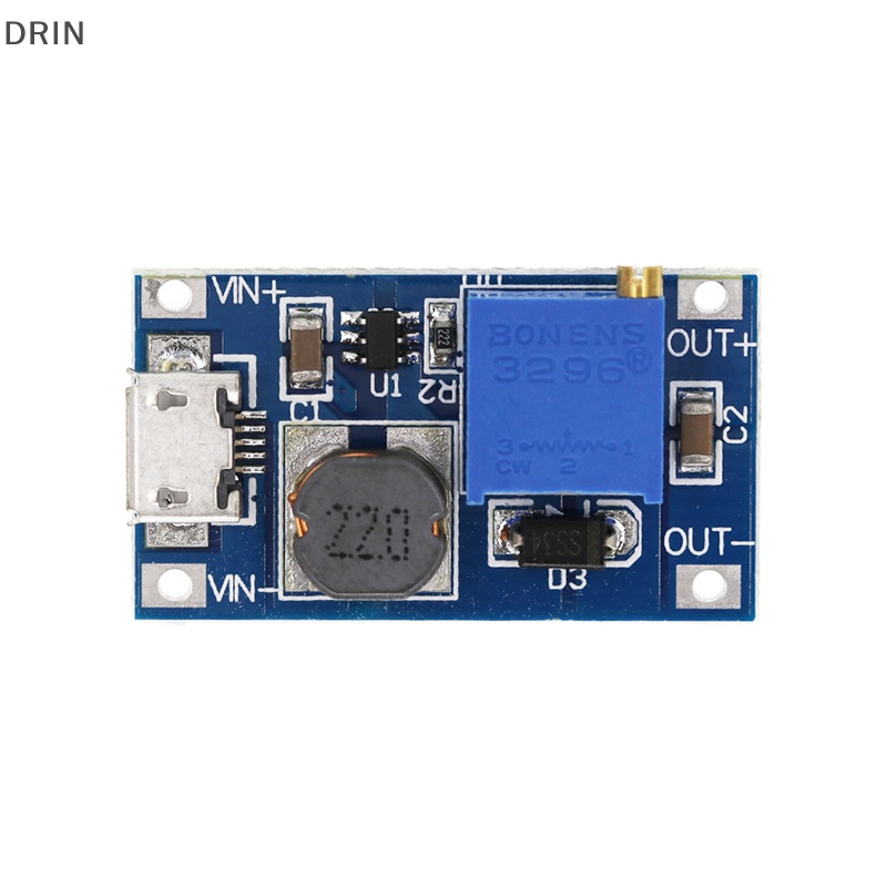 Dr DC-DC Modul Boost Adjustable 2A Boost Plate Step Up Module Dengan/Tanpa MICRO USB 2V-24V Ke 5V 9V 12V 28V vn