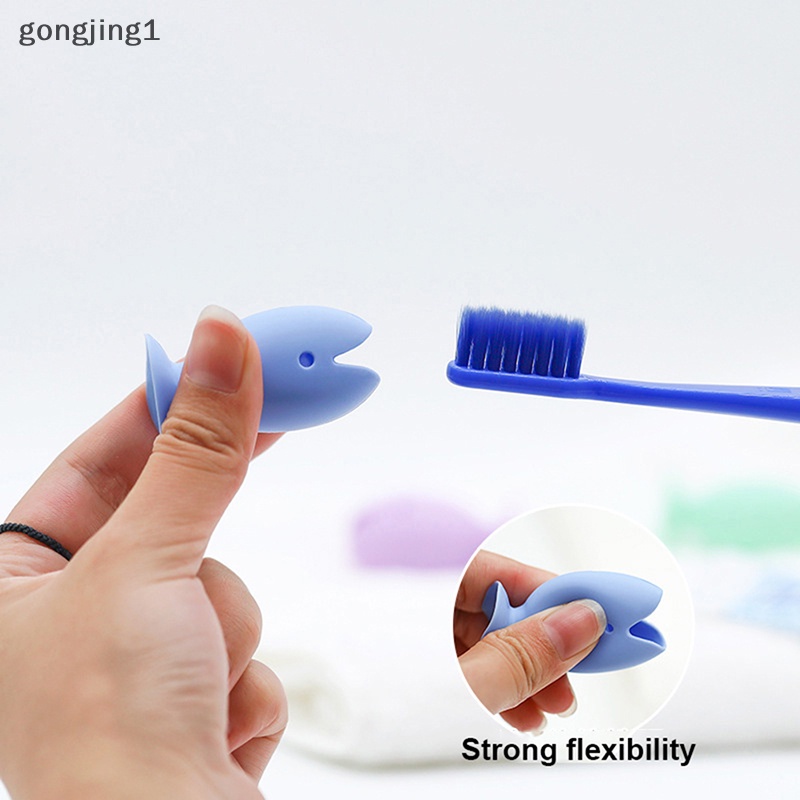 Ggg Kartun Hewan Tempat Sikat Gigi Silikon Ikan Kecil Toothbrush Head Covers Portable Travel Toothbrush Penutup Kepala Pelindung ID