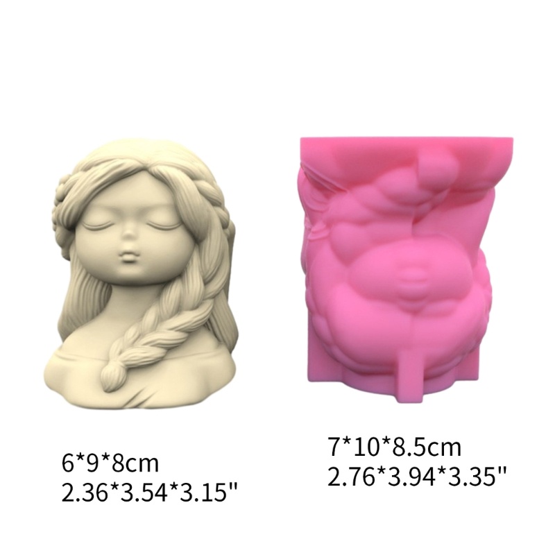 Siy Kepang Samping Gadis Cetakan Silikon Flower Girl Planter Mold Cetakan Resin Pot Bunga