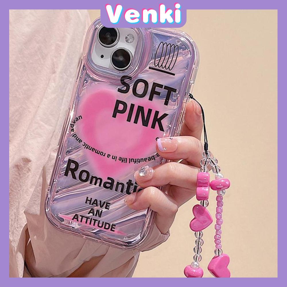 VENKI - For iPhone 11 iPhone Case Laser Reflective Transparent Phone Case TPU Soft Shockproof Airbag Case Protective Pink Heart Compatible with iPhone 14 13 Pro max 12 Pro Max xr