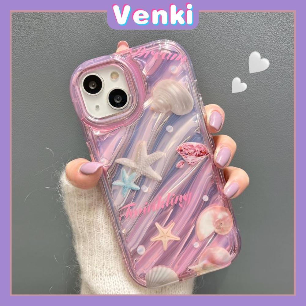 VENKI - For iPhone 11 iPhone Case Laser Reflective Transparent Phone Case TPU Soft Shockproof Airbag Shell Protective Case Starfish Compatible with iPhone 14 13 Pro max 12 Pro Max