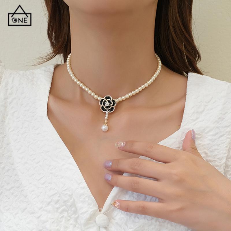 COD❤️Kalung Liontin Camellia Untuk Wanita Gaya Korea Fashion Accessories-A.one