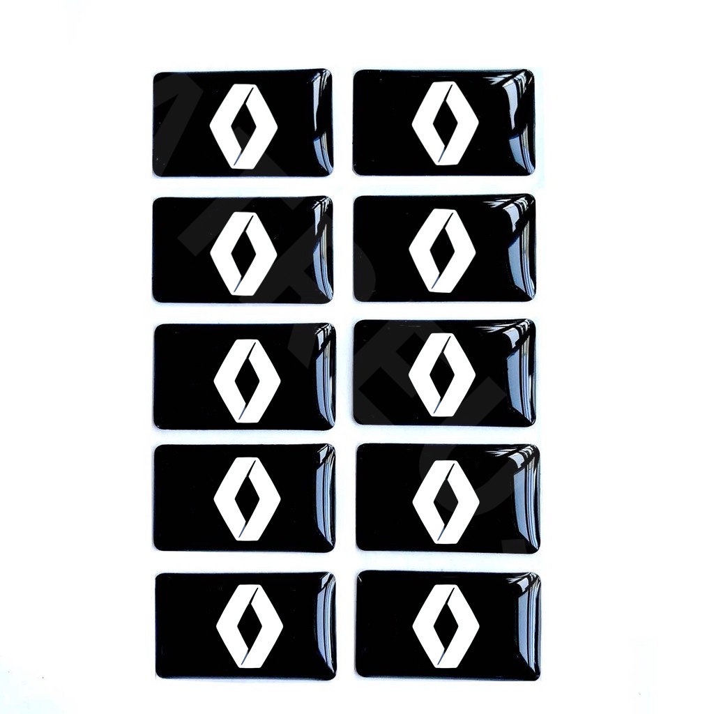 10pcs 3D Stiker Mobil Setir Pintu Jendela Saklar Tombol Lencana Dekorasi Aksesoris Mobil Untuk Renault Clio Fluence Duster Megane 2amplaso Kwid Logan Captur Indah Kiger Kole