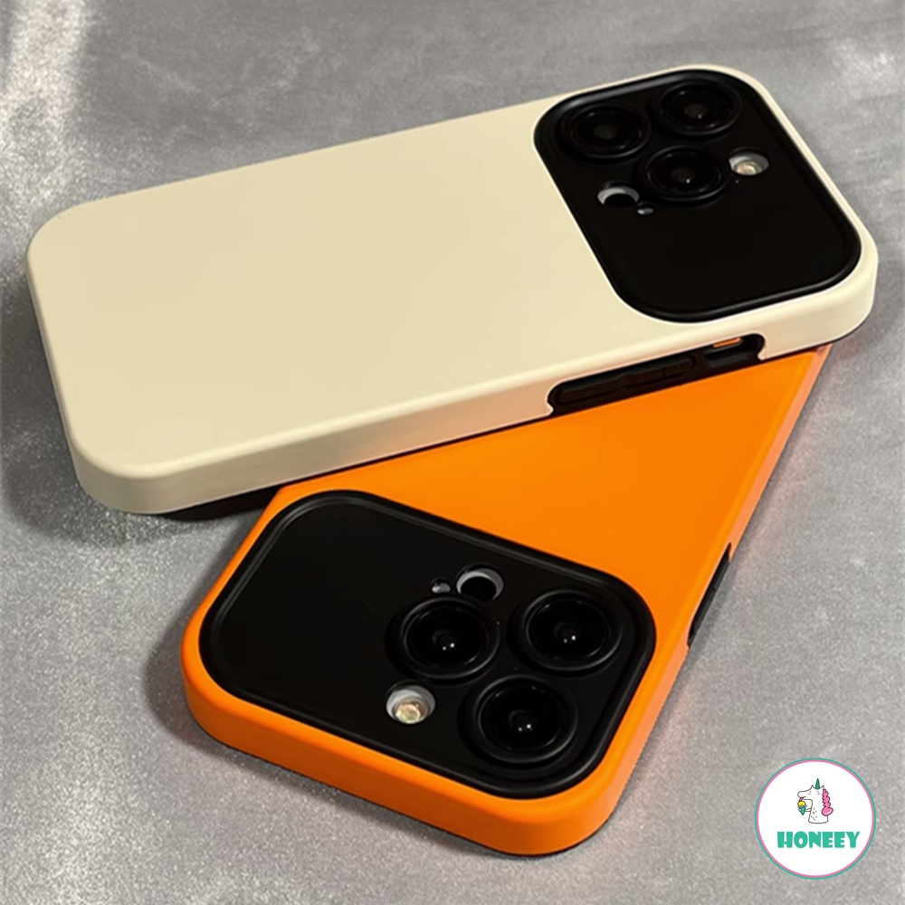 IPHONE Casing Matte Warna Kontras Mewah Kompatibel Untuk Iphone14 13 12 11 Pro Max XR Perlindungan Lensa Lembut Shockproof Phone Cover