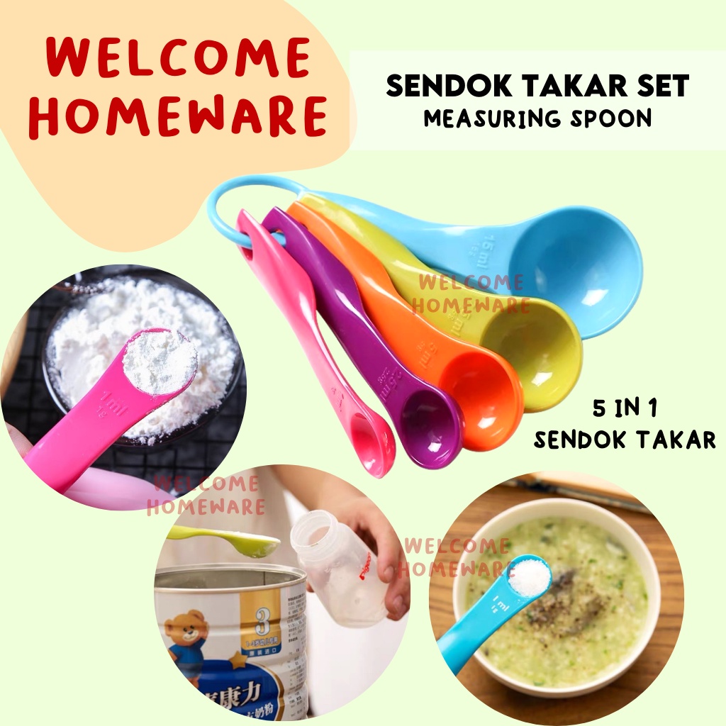 Sendok Takar Set 5 in 1 Kecil Takaran Bumbu Baking Kit Alat Spoon