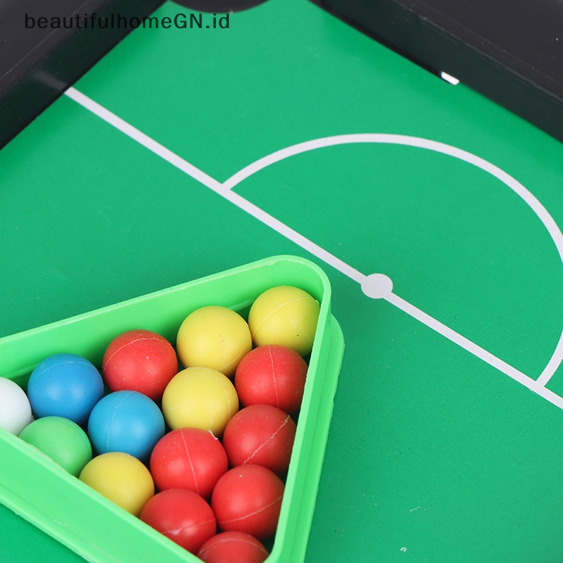 {Cantik} Set Permainan Mainan Snooker Meja Kolam Renang Mini Biliar Interaksi Orang Tua-Anak~