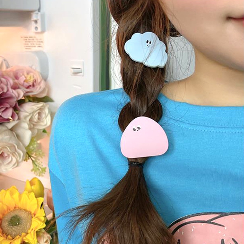 2 Pcs Unik Lucu Kartun Press Klip Temperamen Lucu Fashion Versi Korea Smiley Face Hair Clip Gadis Poni Klip Aksesoris Rambut