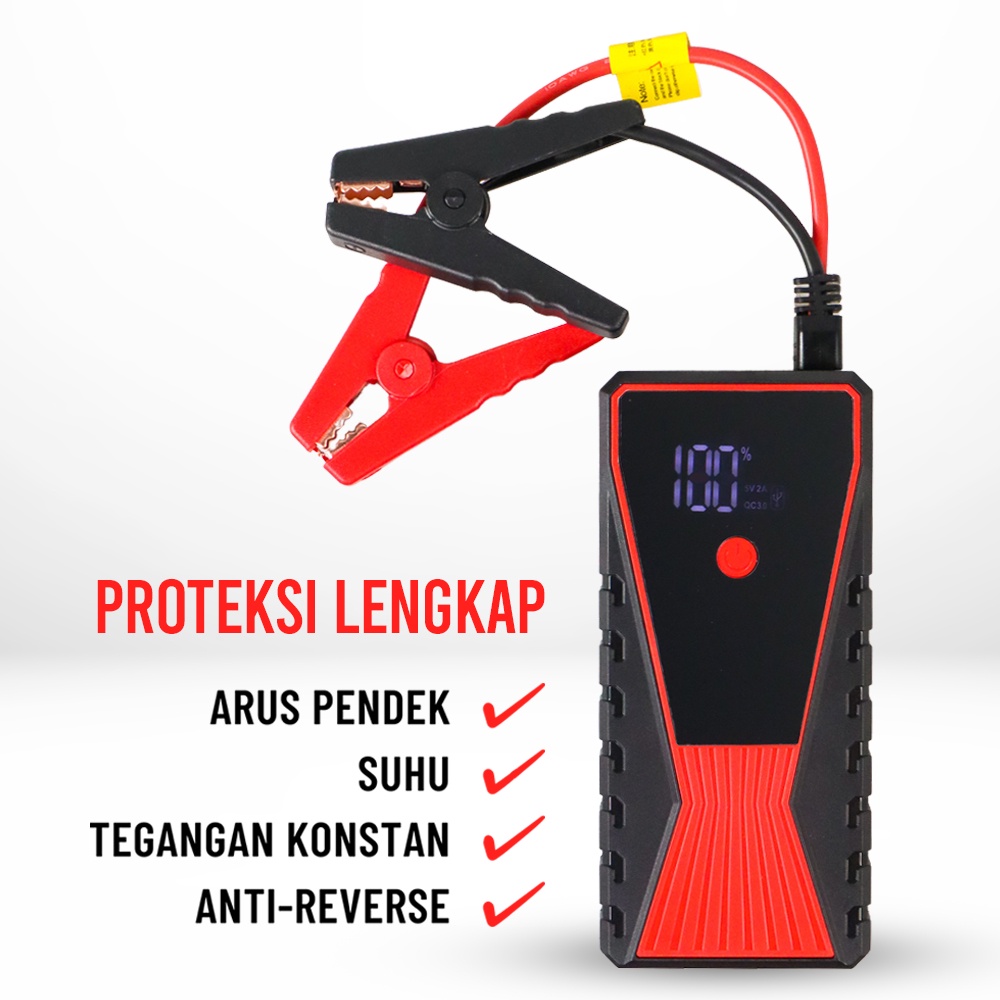 Powerbank Jumper Starter Mobil Dengan Senter USB 12V 10000mAh JX57Pro