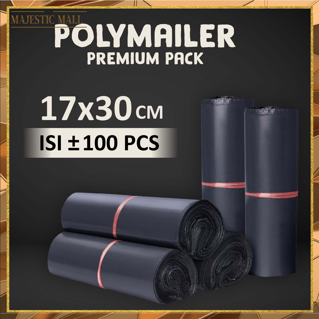 

Plastik Polymailer Bahan Tebal Olshop Kantong Plastik Packing Online Shop Hitam 17 x 30 Import COD ℳℳ 1076