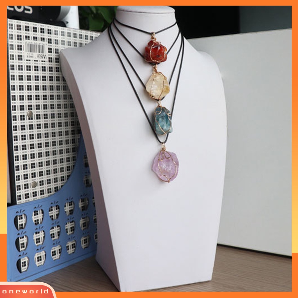 [ONE] Kalung Liontin Kristal Imitasi Tidak Teratur Bentuk Batu Unisex Warna Cerah DIY Perhiasan Liontin Perhiasan Hadiah