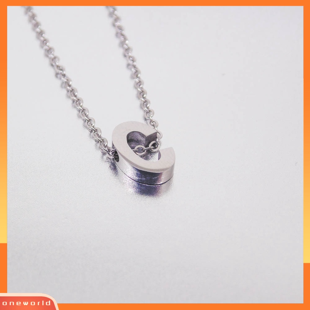 [ONE] Kalung Wanita Bentuk Huruf Unisex Liontin Pria Bahan Alloy Halus Untuk Hadiah