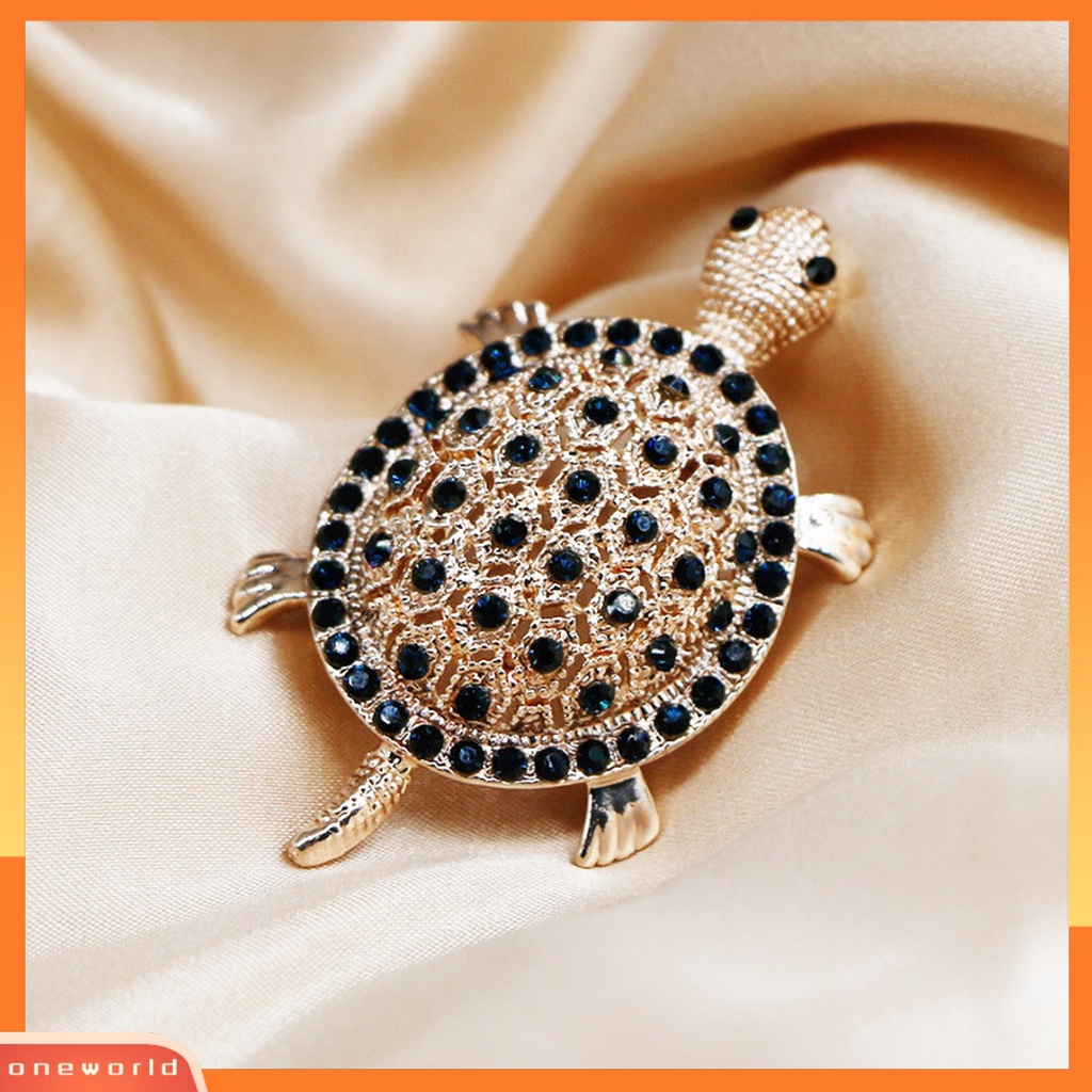 [ONE] Bros Pin Kreatif Bentuk Warna Vibrant Menggemaskan Karat-Bukti Berkilau Hias Alloy Pakaian Syal Turtle Brooch Pin Perhiasan Decor Untuk Wanita