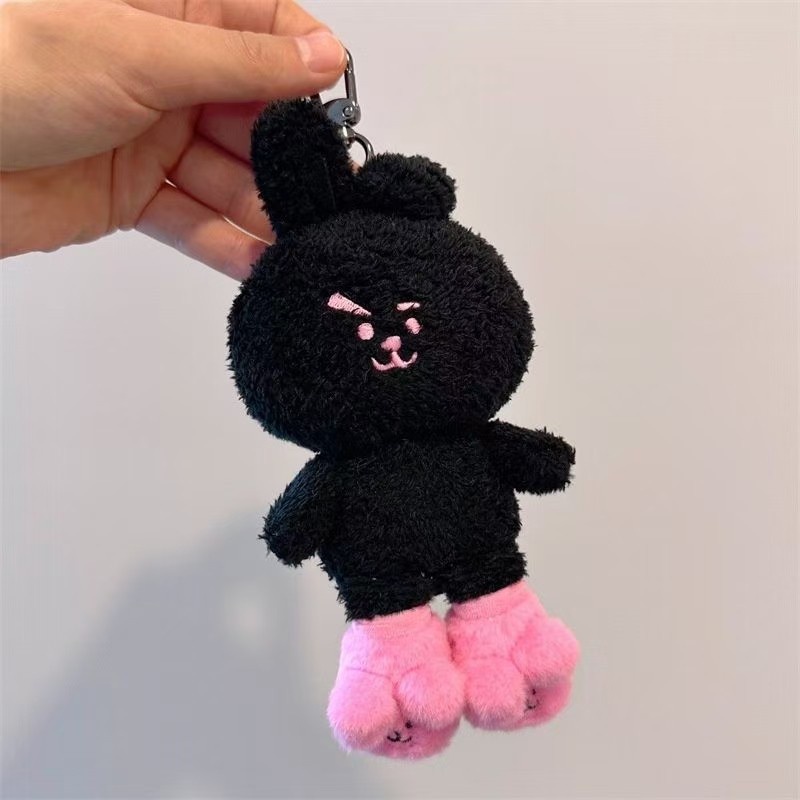 18-29cm Kawaii BT21 Cooky Chimmy Tata Rj Black Edition Fe't Plush Toy Doll Lucu Kartun Tas Liontin Gantungan Kunci