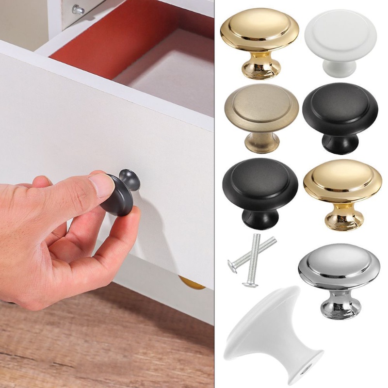 Universal Rumah Lemari Ditarik Gagang Bulat/Satu Lubang Stainless Steel Kepala Jamur Lemari Laci Gagang Pintu/Serbaguna Non Punching Self-Adhesive Door Handle