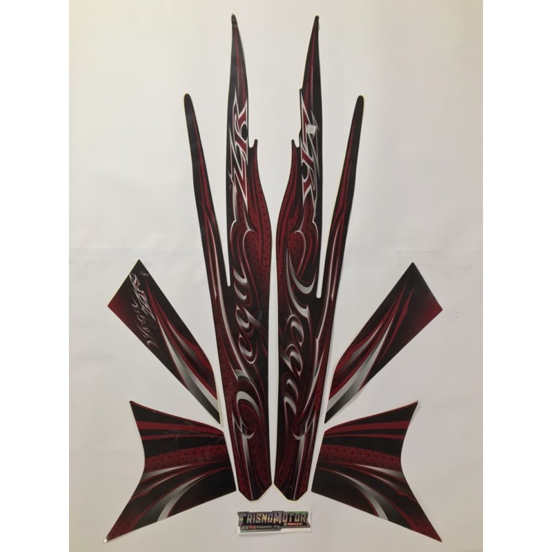 striping Vega ZR 2011 hitam merah stiker vega zr 2011 hitam merah