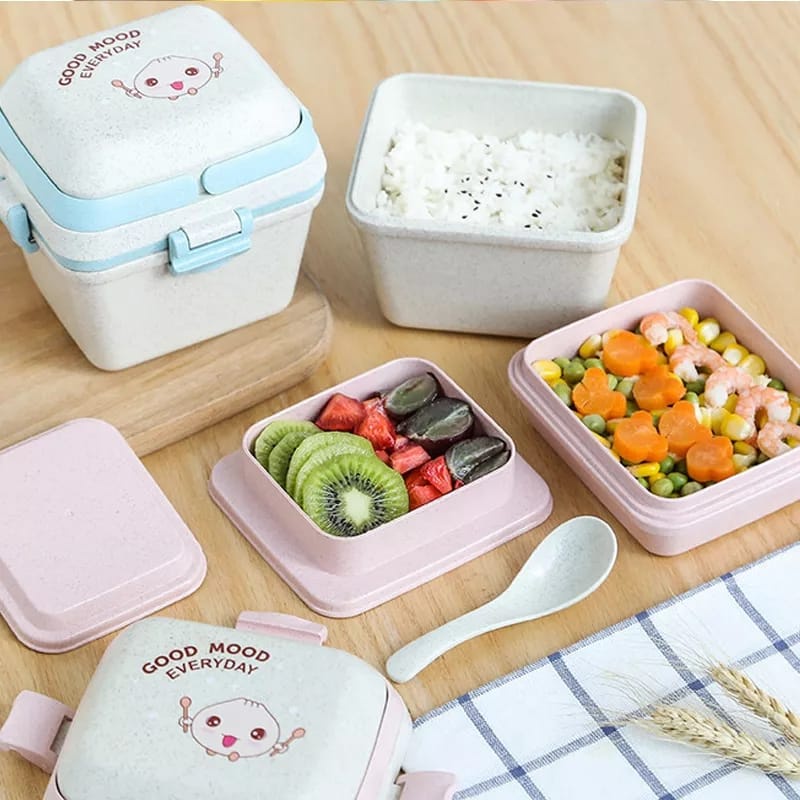 Kotak Bekal Makan Multi Layer Set Free Sendok jp02