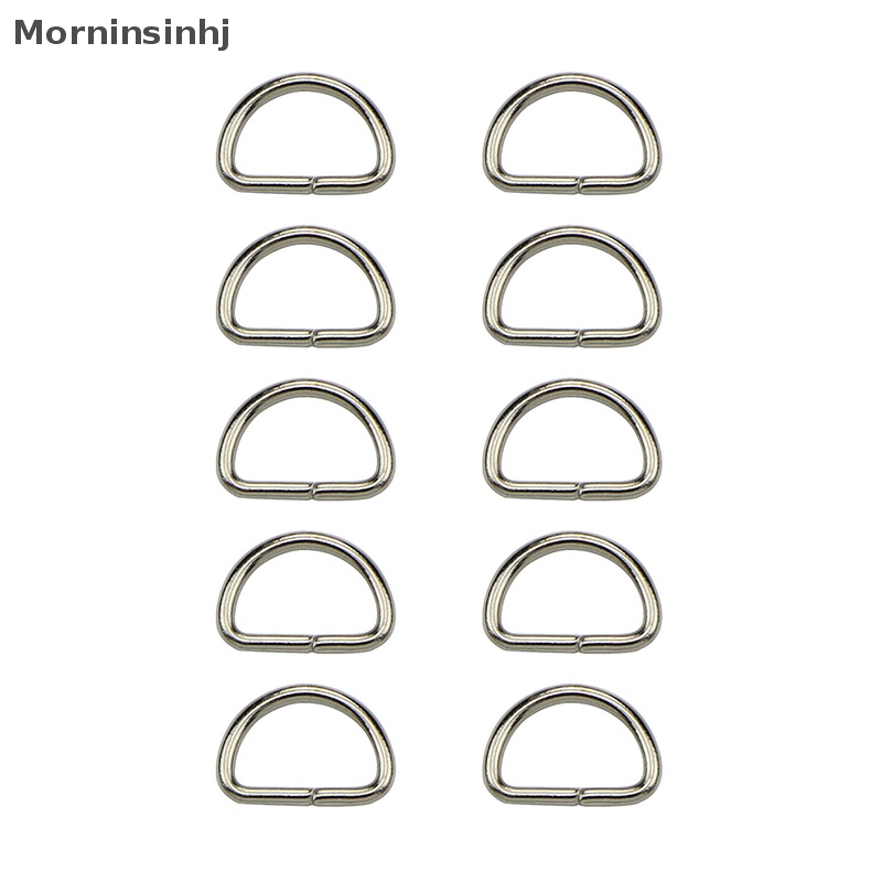 Mornin 10Pcs Metal D Ring D-rings Dompet Gesper Untuk Pakaian Tas Case Tali Web Belt id