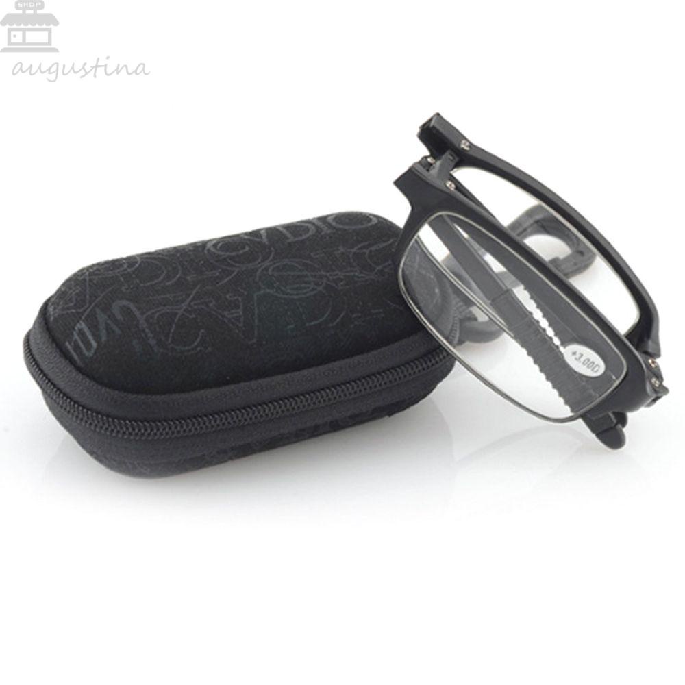 Agustinina Kacamata Baca Lipat Pria Wanita Outdoor Vision Care Travel Komputer Eyeglasses Keyring Foldable Presbyopic Eyewear