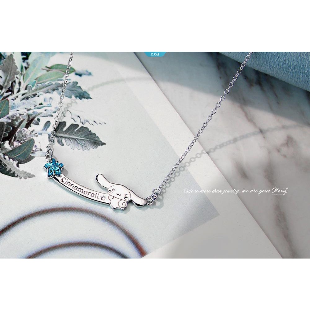 Sanrio Jewelry Cinnamoroll-Story Bintang Berlian Tulisan925 Perak Rantai Tulang Selangka Elegan Fashion Plated Necklace [ZK]