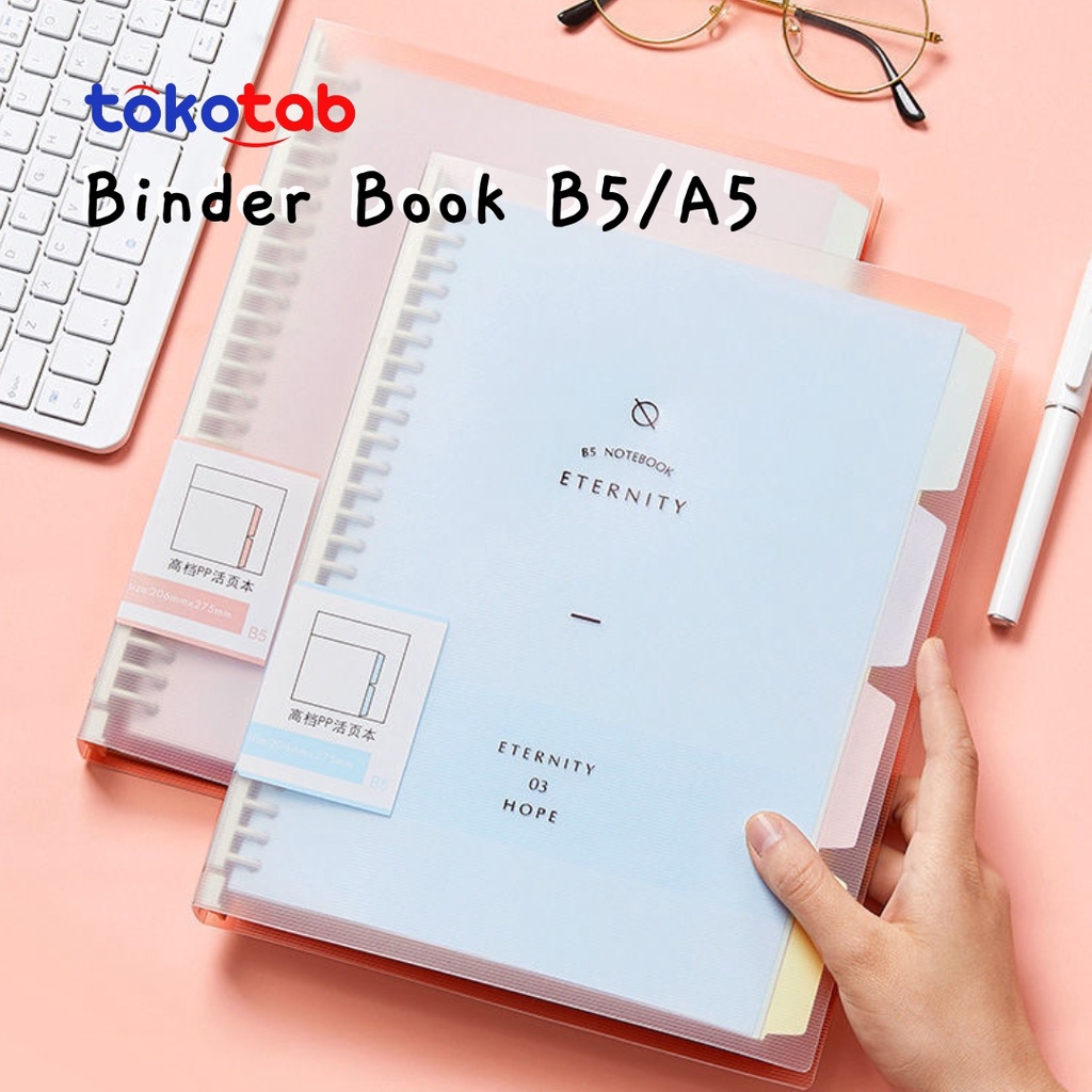 

Tokotab - B5 A5 Binder Loose Leaf Binder Ring Notebook Detachable PP Loose Leaf Notebook