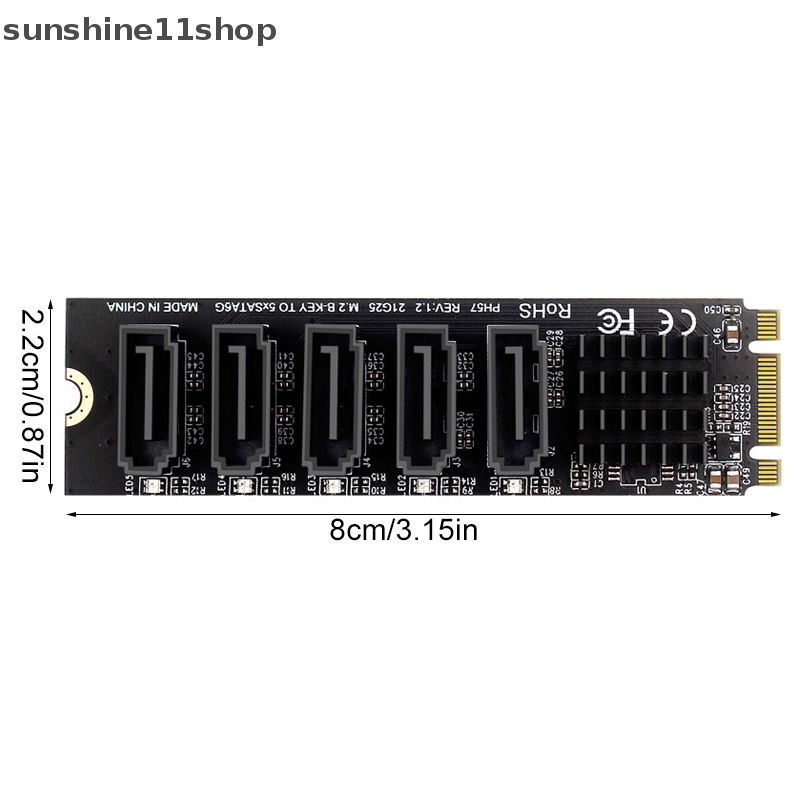 Sho M.2 NGFF B-Key SATA to SATA 3kartu Ekspanding 5port Kartu Ekspanding 6Gbps JMB575 N
