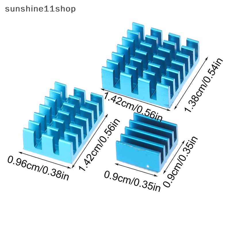 Sho 3Pcs Untuk Raspberry Pi4 Heat Sink Raspberry Pi 4B Aluminium Heatsink Radiator N