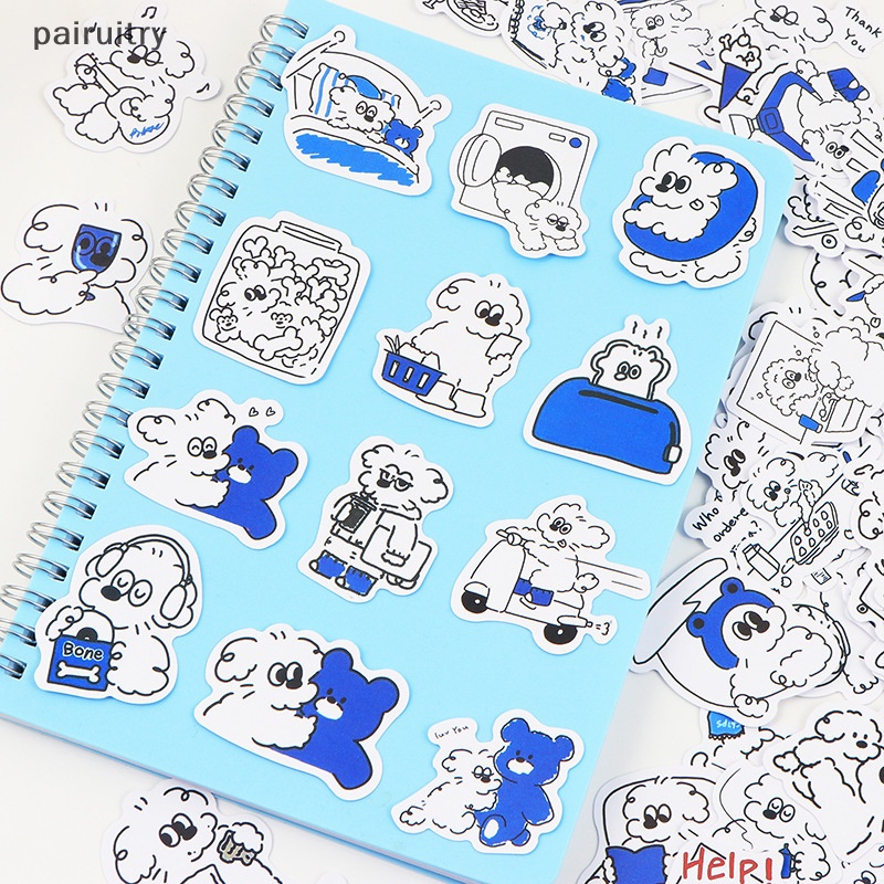 Prt 60PCS Stiker Anjing Lucu Kawaii Vintage Untuk DIY Anak Kamar Tidur Notebook Bagasi Motor Laptop Kulkas Decals Graffiti PRT