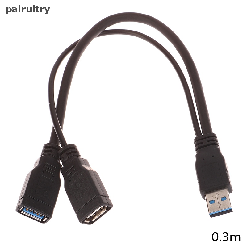 Prt Kabel Listrik Spliter Y Inovatif Dan Praktis Cord Extension USB 3.0 A 1pria Ke2Wanita Data Hub Power Adapter PRT