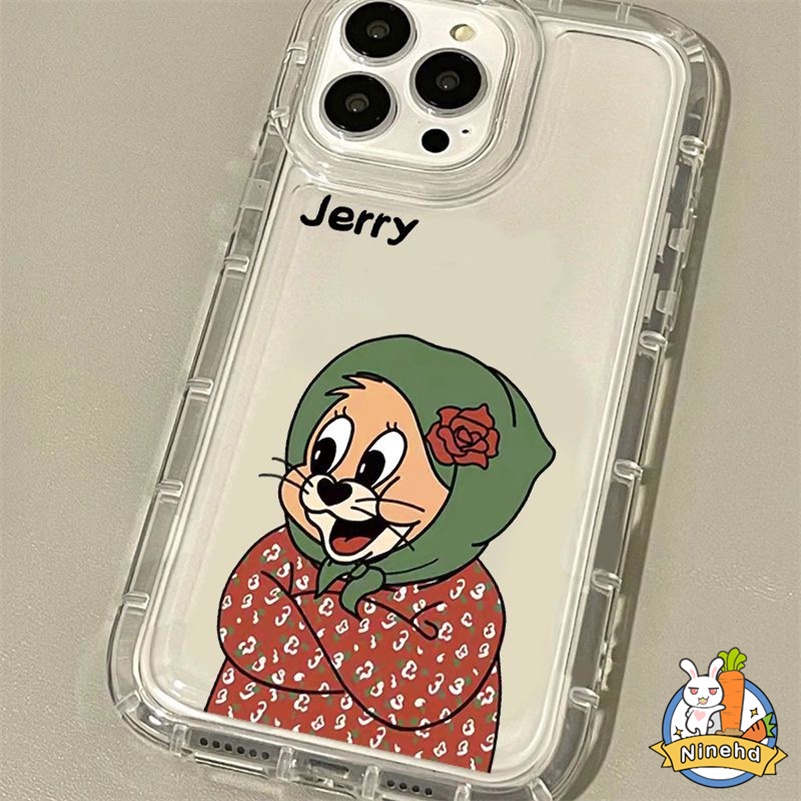 IPHONE Casing Kompatibel Untuk Iphone14 13 12 11 Pro Max X Xr Xs Max8 7 6 6s Plus SE 2020 Tom and Jerry Clear Airbag Phone Case Tahan Debu Shockproof Soft Silicone Cover Pelindung