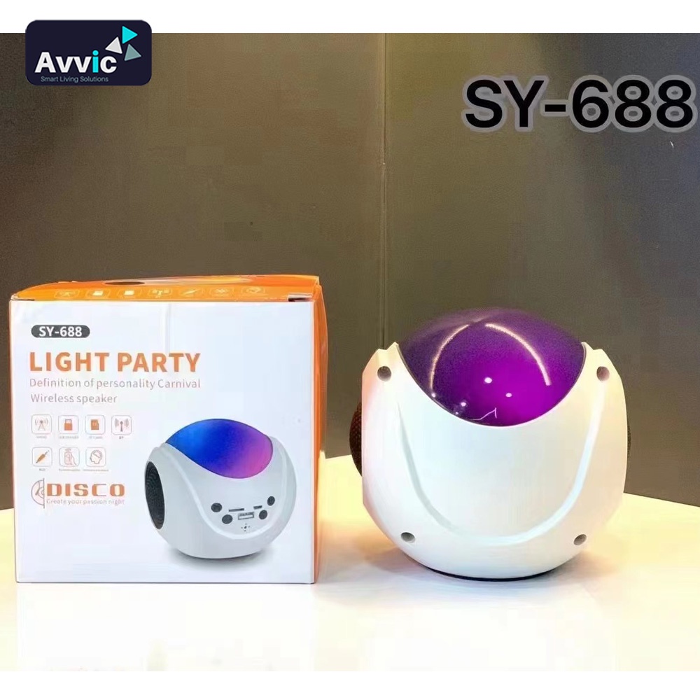 AVVIC SY-688 Speaker Bluetooth Lampu LED Wireless Speaker Light Party Disco Rechargeable