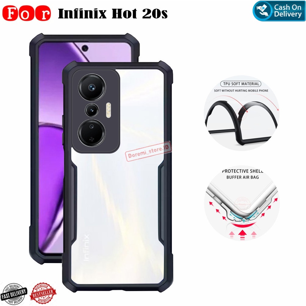 Casing Infinix Hot 20s Hard Case Shockproof Transparent Acrylic