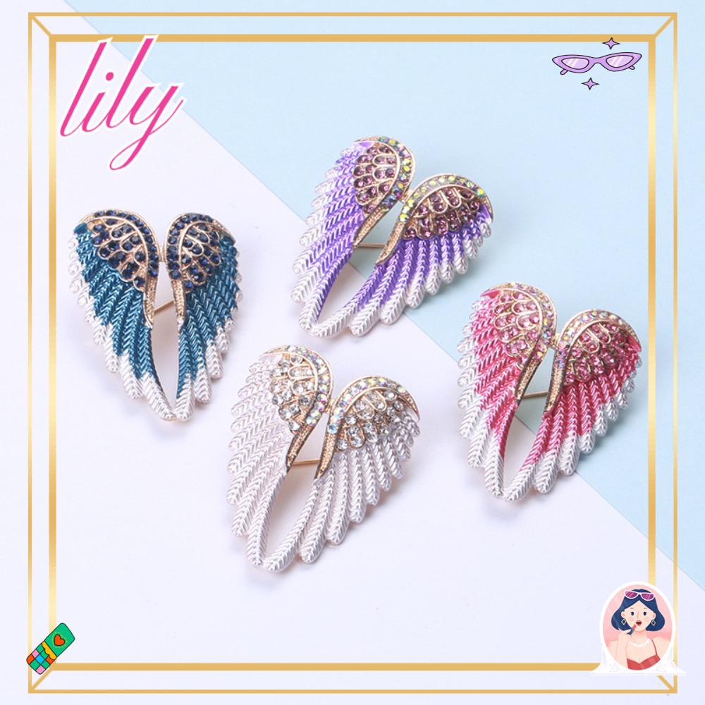 Lily 2pcs Bros Fashion Bentuk Bulu Klasik Brooch Pins