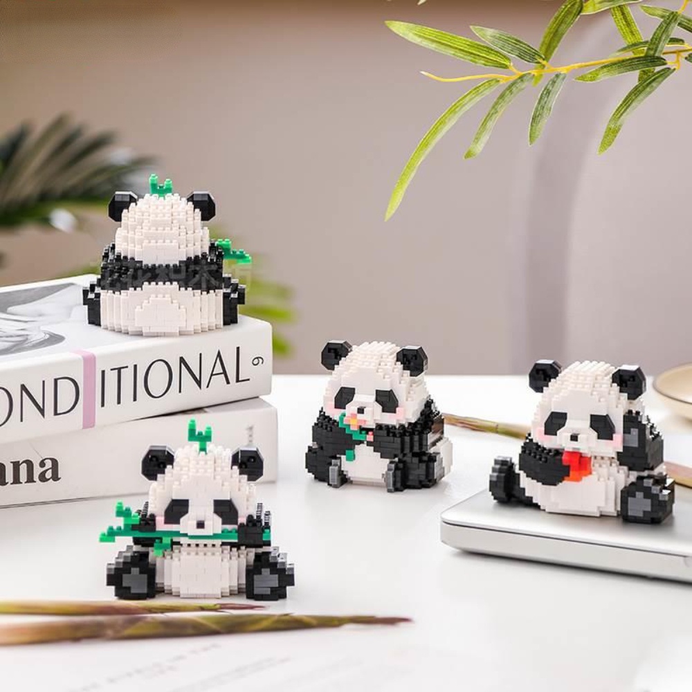 Mainan Blok Bangunan China Online Panda Merah Bunga Splicing Blok Bangunan Buatan Tangan Boneka Mainan Edukasi Hadiah Untuk Hari Anak Internasional