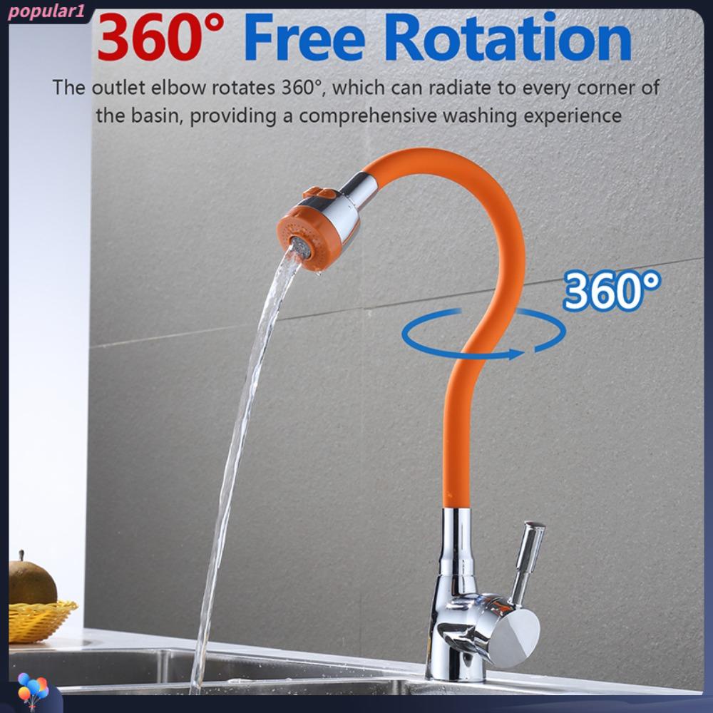 Populer Faucet Extender Pipe Antarmuka Umum Yang Bermanfaat Baskom Cuci360° Aksesoris Keran Air Putar Free Bending Faucet Extender