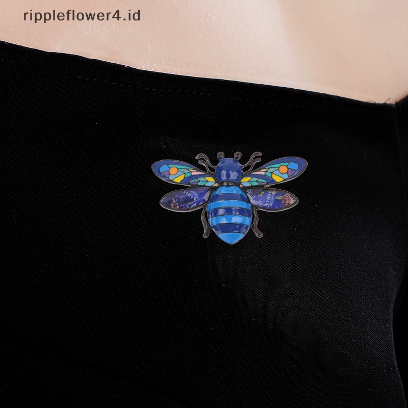 {rippleflower4.id} Enamel Honeybee Bros Untuk Wanita Warna-Warni Serangga Pin Lencana Perhiasan Gaya Kartun Aksesoris Hadiah~