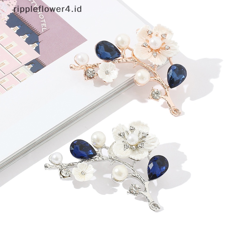 {rippleflower4.id} Bros Bunga Shell Plum Blossom Untuk Wanita Pernikahan Kantor Bros Pin Perhiasan~